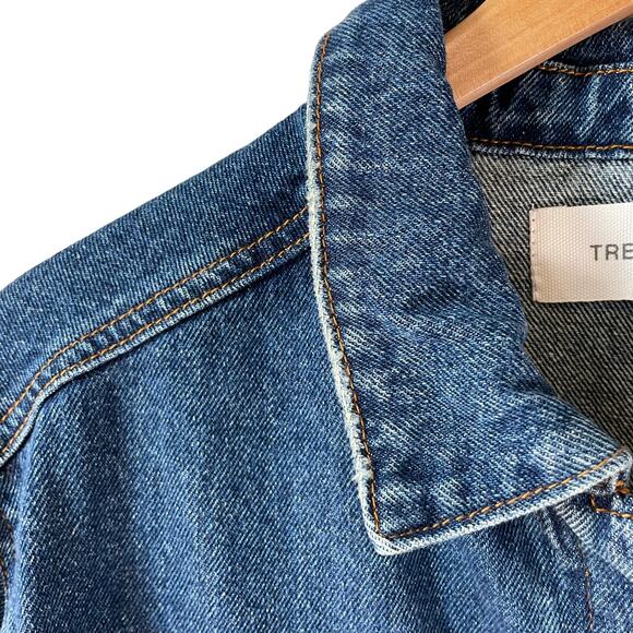 Treasure & Bond Nordstrom New Women's Relaxed Denim Jean Jacket Size Medium Blue - Picture 6 of 10